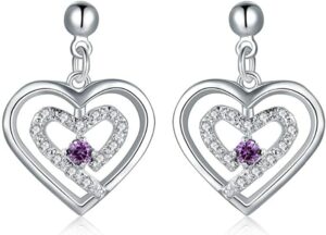 Crossdressing Services Silver Heart Earrings